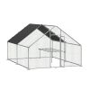 Large metal chicken coop, walk-in chicken coop, galvanized wire poultry chicken coop, rabbit duck coop with waterproof and UV protection cover for out