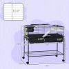 PawHut Two-Story Small Animal Cage Removable from Stand, Guinea Pig Cage, Hedgehog Cage, Chinchilla Cage, Ferret, with Shelf & Wheels, Pet Habitat, 39