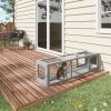 PawHut Outdoor Cat Tunnel with Extendable Design, 59" L Wooden Cat Run with Weather Protection, Connecting Inside and Outside, for Deck Patios, Balcon