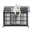 52" Heavy Duty Dog Crate Large Dog cage Strong Metal Dog Kennels and Crates for Large Dogs with 4 Lockable Wheels