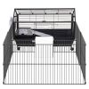 Small Animal Playpen Cage w/ Rolling Caster, Water Bottle, 35" L