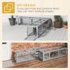 PawHut Outdoor Cat Tunnel with Extendable Design, 59" L Wooden Cat Run with Weather Protection, Connecting Inside and Outside, for Deck Patios, Balcon