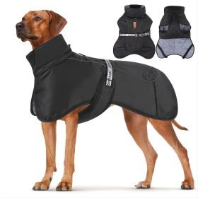 Large Dog Winter Coat Wind-proof Reflective Anxiety Relief Soft Wrap Calming Vest For Travel (Color: Black, size: XXL)