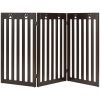 36 Inch Folding Wooden Freestanding Pet Gate Dog Gate with 360¬∞ Flexible Hinge